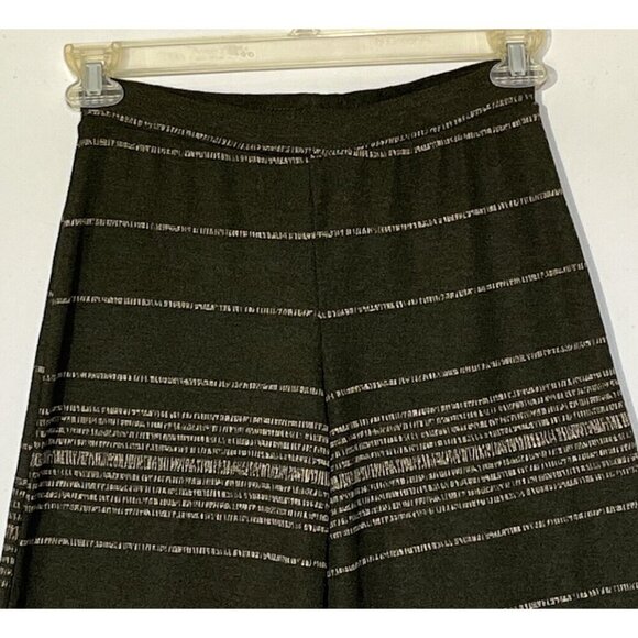 ZARA Olive Green Striped Stretch Knit Top + Pants 2 PC Suit Set - Portugal - Picture 12 of 14